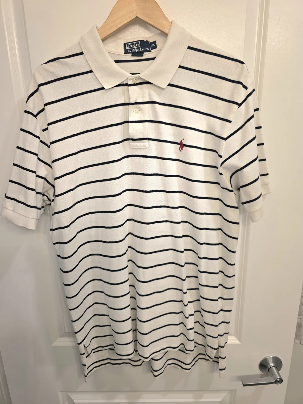 Polo Ralph Lauren Classic Fit Short Sleeve Navy & White Stripes Size XL